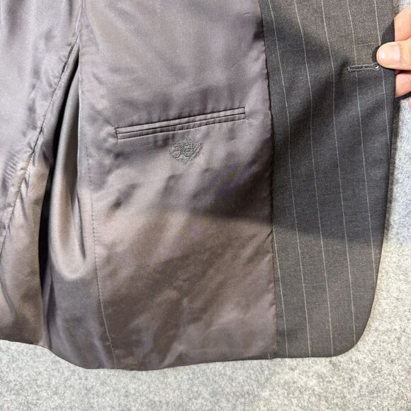 Loro Piana Hickey Freeman Mens Suit Coat Gray Pin Stripe Size 42R - Picture 9 of 14
